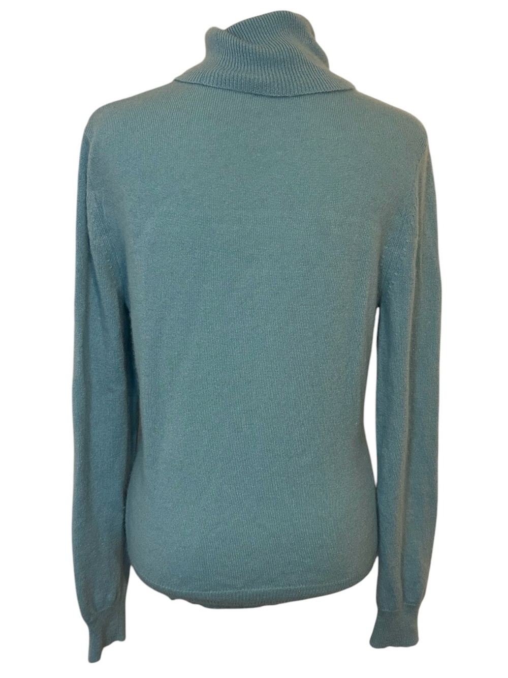 Apt. 9 100% Cashmere Blue Gray White Argyle Turtleneck Sweater Sz L - Picture 2 of 9